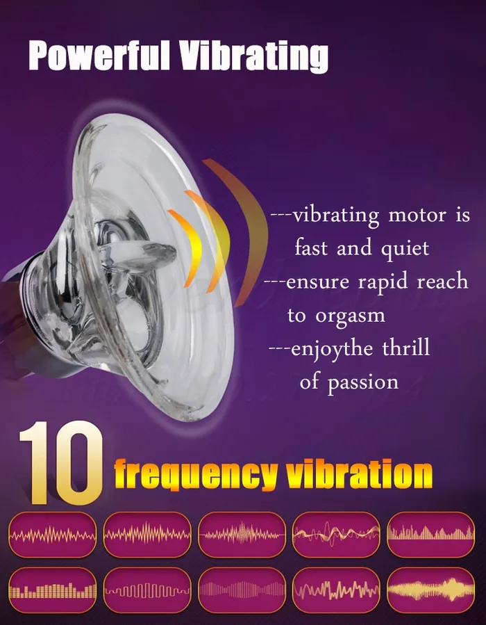 Male Sex Toys Pussy and nipple pump 10 speed with vibration and clit lick function ShhhOb