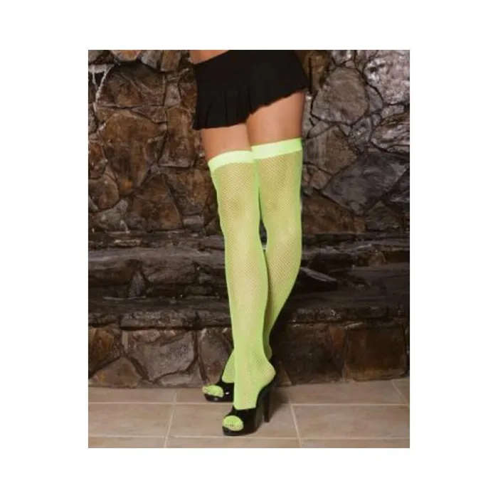 Neon Nites Fishnet Thigh High Stockings Green OS Fairvillacom Dildos
