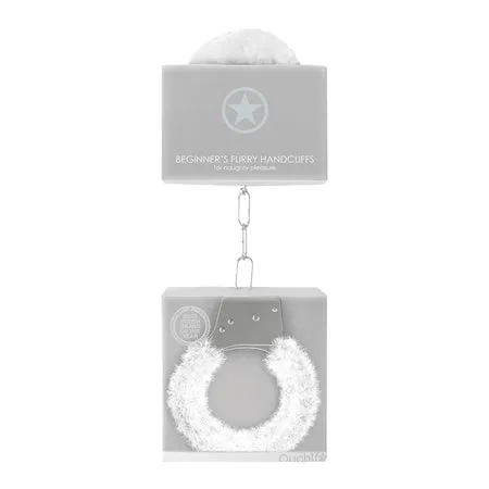 Ouch Beginners Handcuffs Furry White Ouch Male Sex Toys