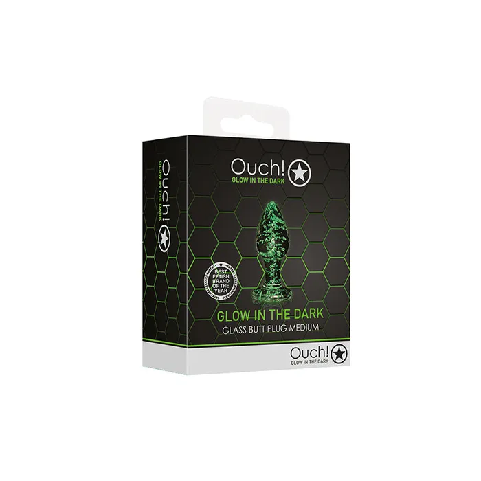 Ouch GITD Glass Anal Plug Clear Medium Fairvillacom Anal