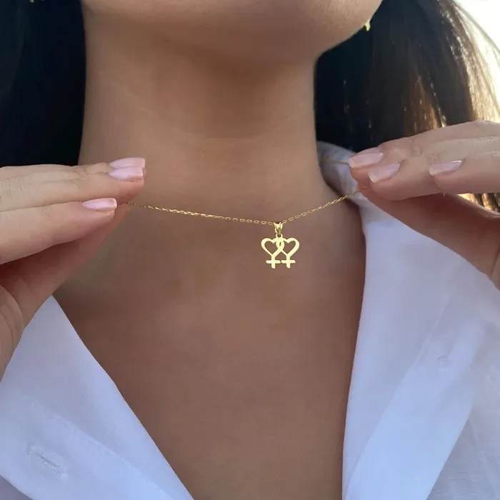 ShhhAE Male Sex Toys Twin Venus Symbol Pendant with Necklace