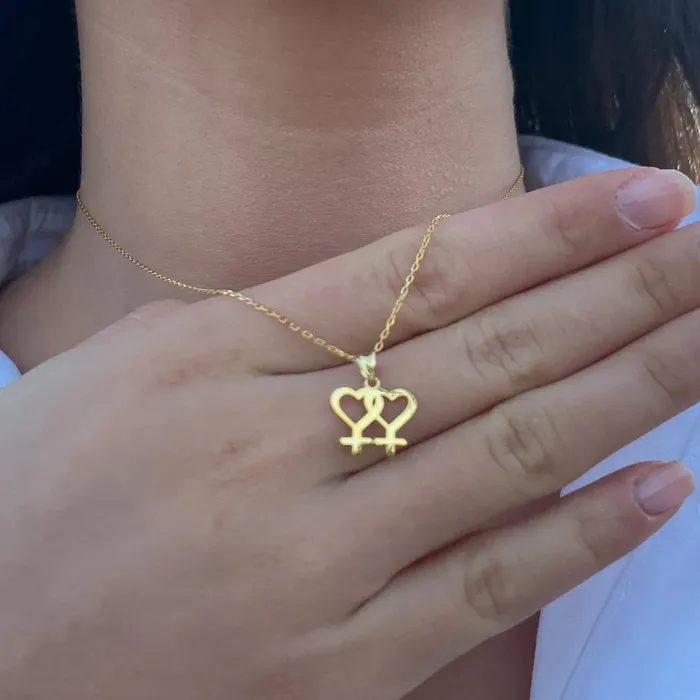 ShhhAE Male Sex Toys Twin Venus Symbol Pendant with Necklace