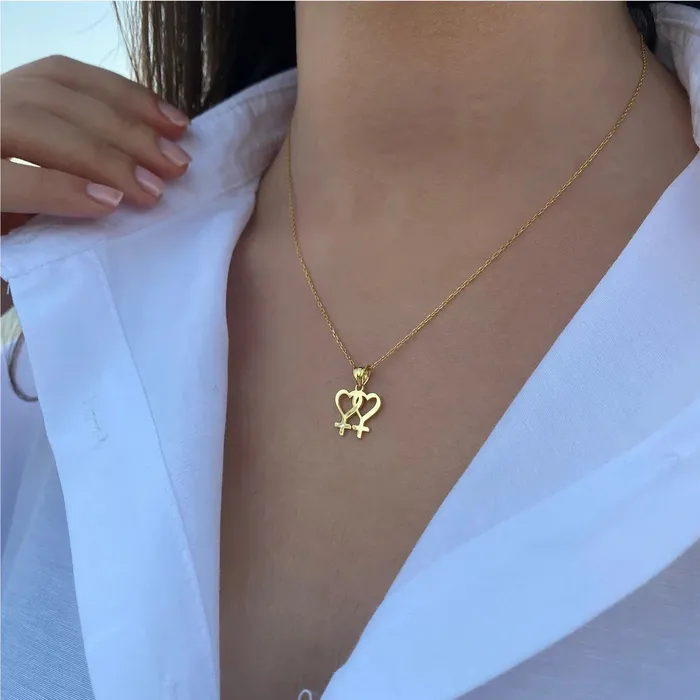 ShhhAE Male Sex Toys Twin Venus Symbol Pendant with Necklace