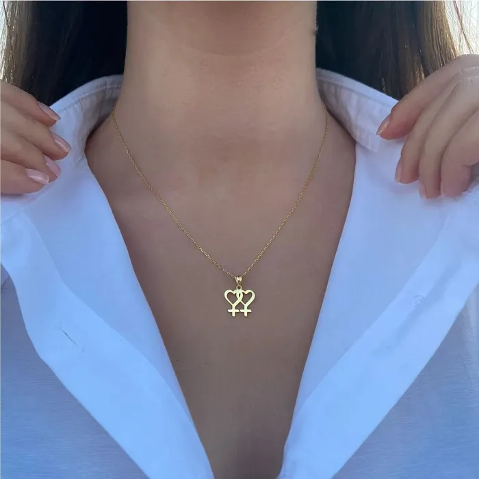 ShhhAE Male Sex Toys Twin Venus Symbol Pendant with Necklace