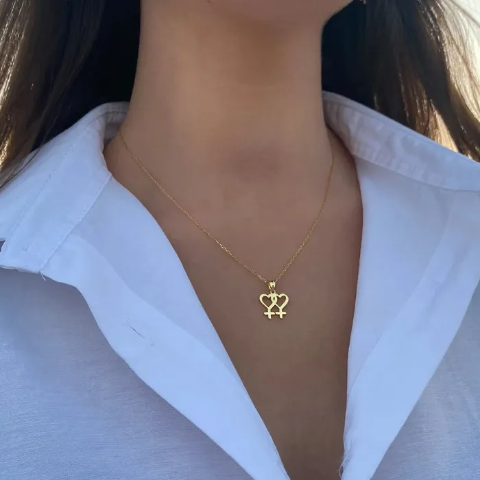 ShhhAE Male Sex Toys Twin Venus Symbol Pendant with Necklace