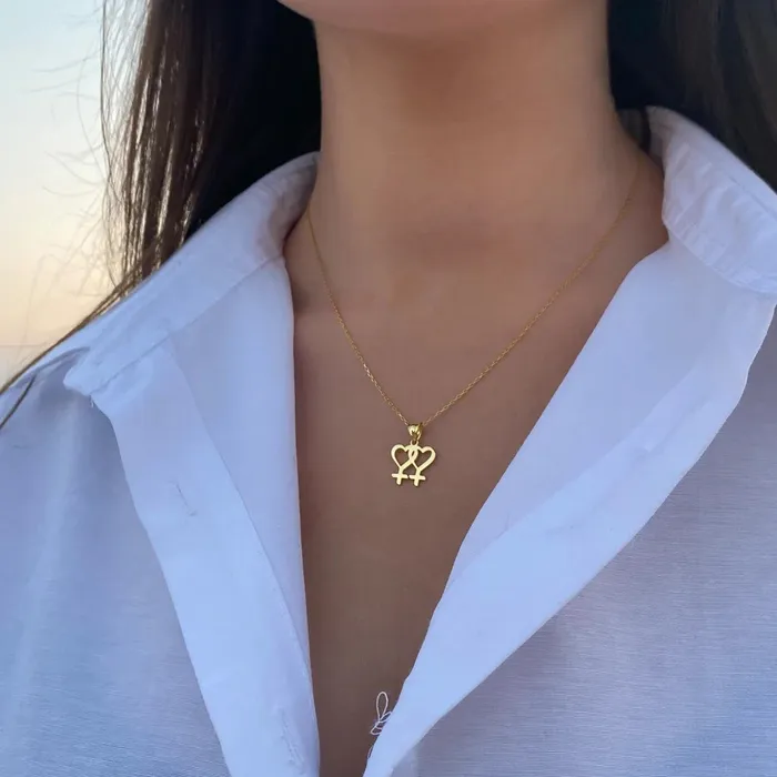 ShhhAE Male Sex Toys Twin Venus Symbol Pendant with Necklace