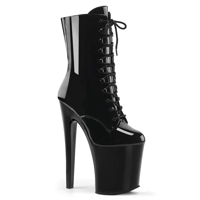 ShhhEFW Anal Xtreme 1020 platform Ankle boot with 8 inch heel Black Patent ShhhEFW Anal Xtreme 1020 platform Ankle boot with 8 inch heel Black Patent