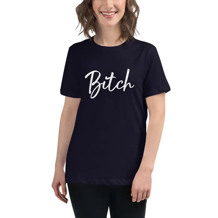 ShhhPrntfl Female Sex Toys Womens Relaxed Fit TShirt BITCH in 3 colours