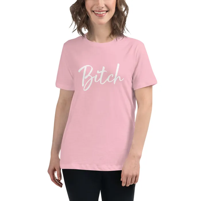 ShhhPrntfl Female Sex Toys Womens Relaxed Fit TShirt BITCH in 3 colours