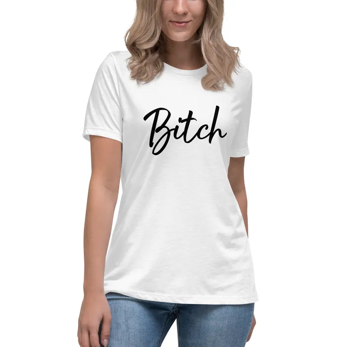 ShhhPrntfl Female Sex Toys Womens Relaxed Fit TShirt BITCH in 3 colours