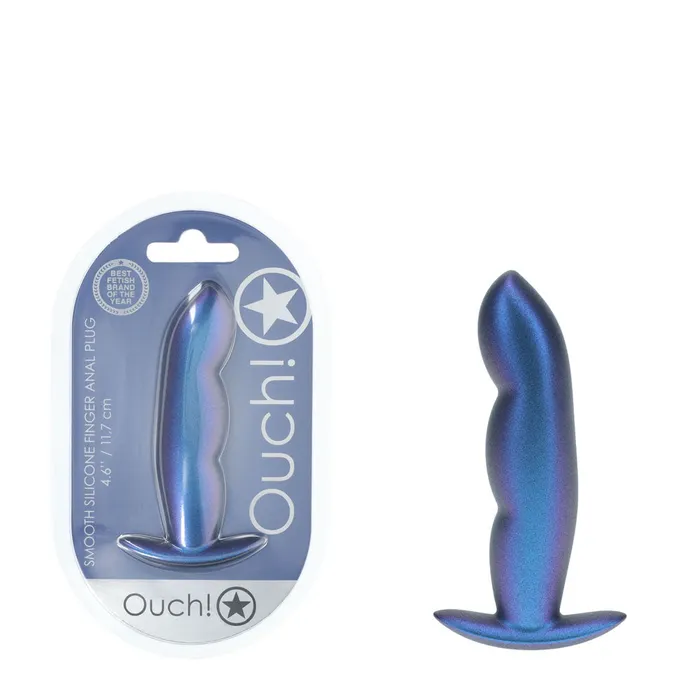 ShhhWndsr Anal OUCH Finger 117 cm Blue Metallic Butt Plug