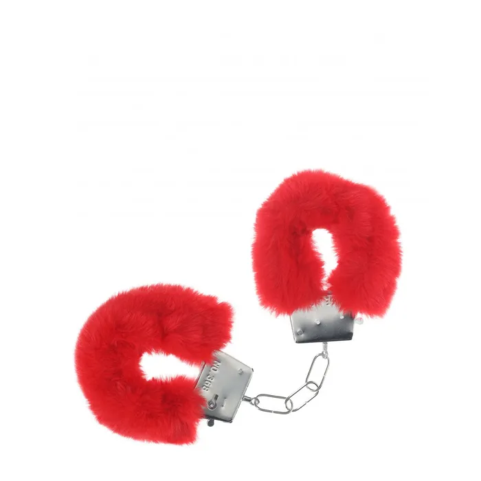 ShhhWndsr Couples OUCH Classic Fluffy Cuffs Red