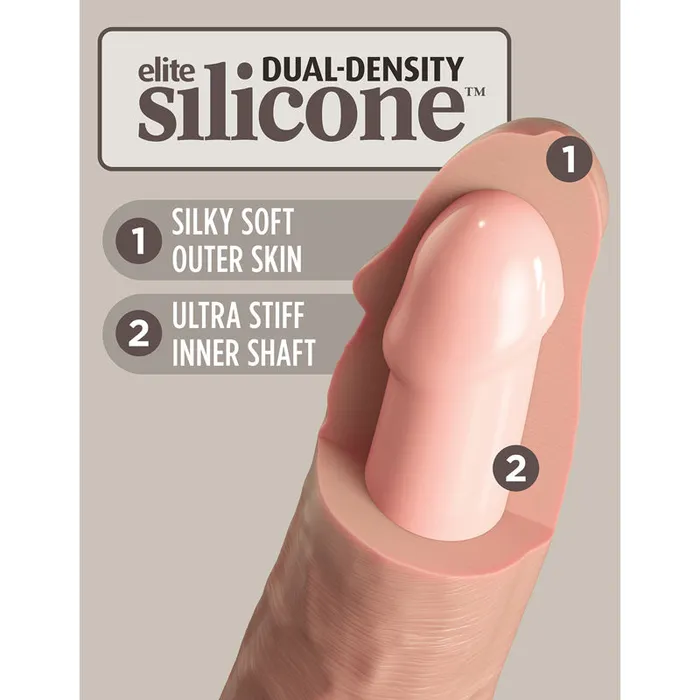 ShhhWndsr Dildos King Cock Elite 8 Vibrating Dual Density Dildo Flesh