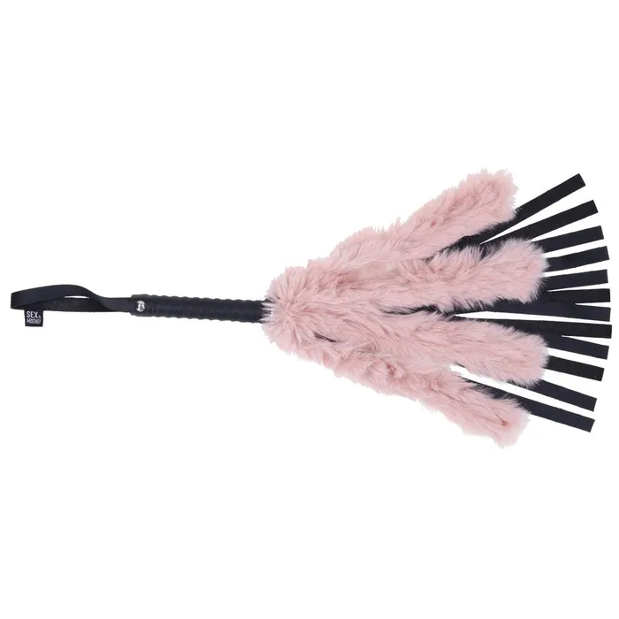 ShhhWndsr Faux Fur Flogger Black with Pink Vibrators