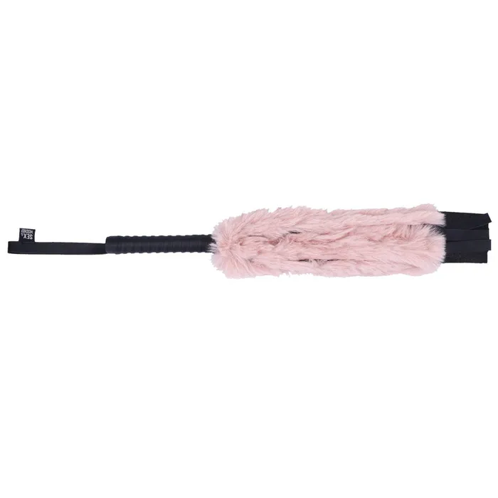 ShhhWndsr Faux Fur Flogger Black with Pink Vibrators