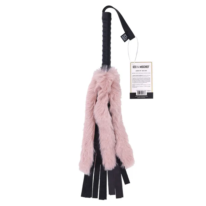 ShhhWndsr Faux Fur Flogger Black with Pink Vibrators