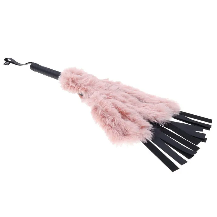 ShhhWndsr Faux Fur Flogger Black with Pink Vibrators