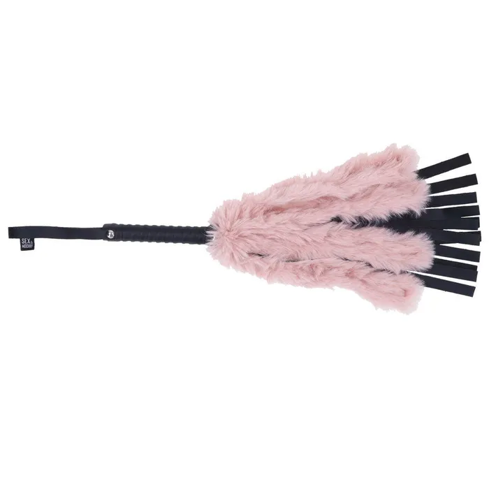 ShhhWndsr Faux Fur Flogger Black with Pink Vibrators