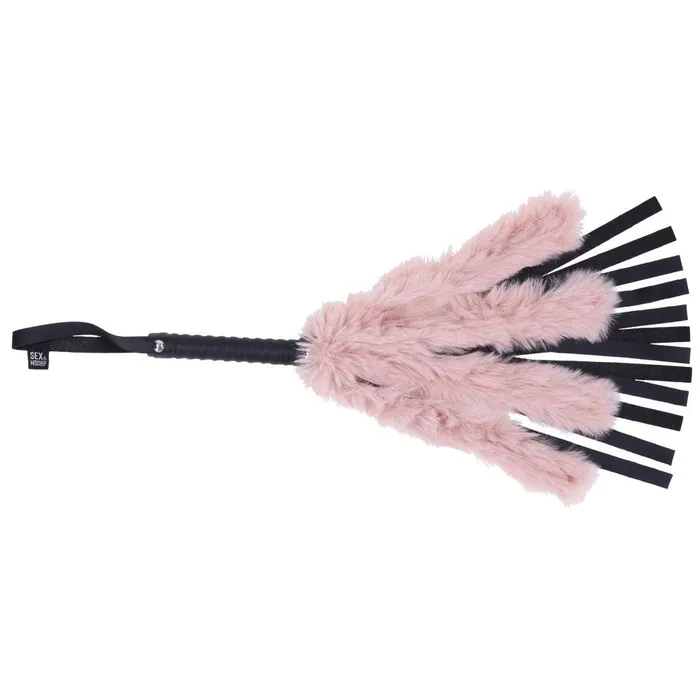 ShhhWndsr Faux Fur Flogger Black with Pink Vibrators