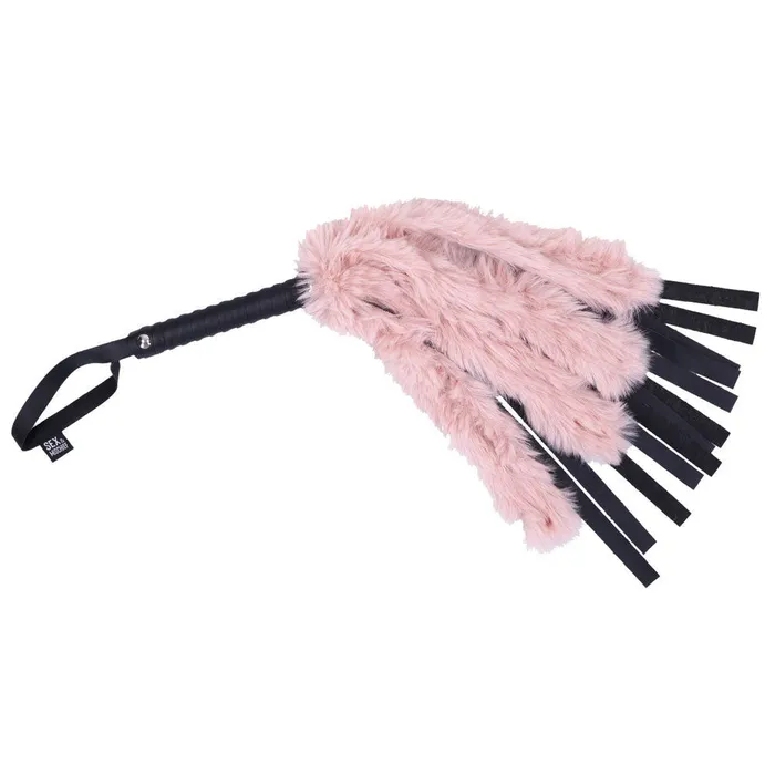 ShhhWndsr Faux Fur Flogger Black with Pink Vibrators