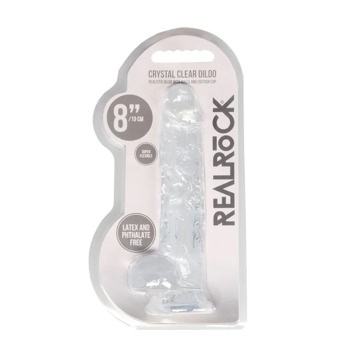 ShhhWndsr Female Sex Toys RealRock Realistic Dildo With Balls 20cm Clear ShhhWndsr Female Sex Toys RealRock Realistic Dildo With Balls 20cm Clear