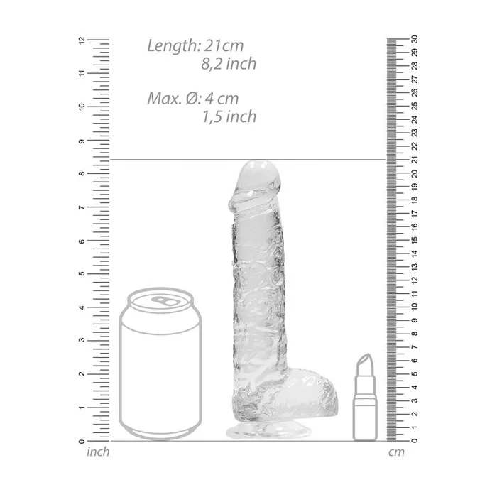 ShhhWndsr Female Sex Toys RealRock Realistic Dildo With Balls 20cm Clear ShhhWndsr Female Sex Toys RealRock Realistic Dildo With Balls 20cm Clear