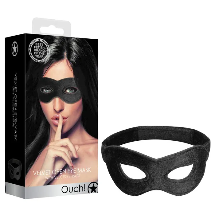 ShhhWndsr Male Sex Toys Ouch Velvet Velcro Adjustable Open Eye Mask