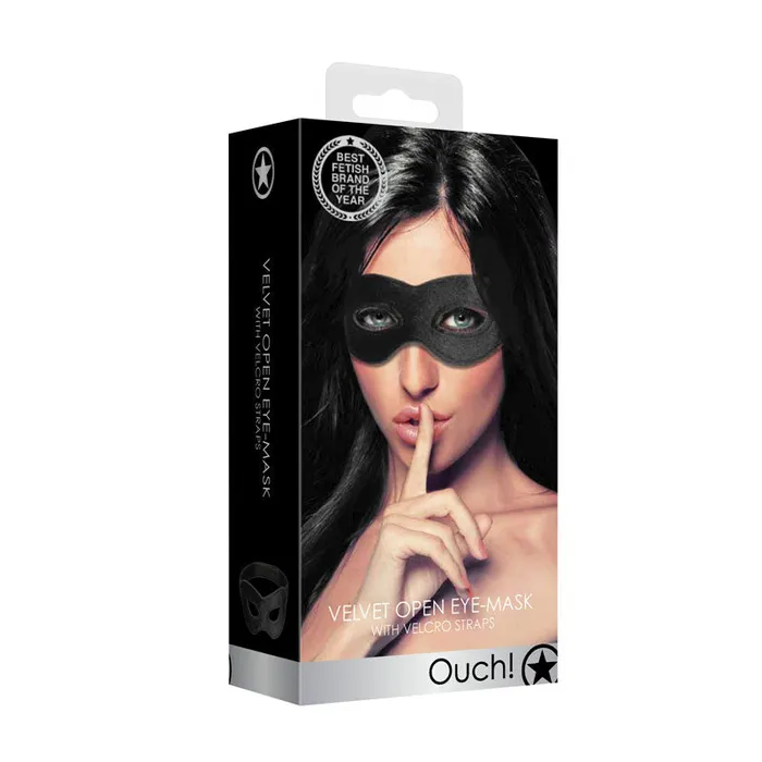 ShhhWndsr Male Sex Toys Ouch Velvet Velcro Adjustable Open Eye Mask