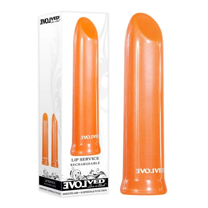 ShhhWndsr Vibrators Evolved Lip Service Orange 10 cm USB Rechargeable Lipstick Vibrator ShhhWndsr Vibrators Evolved Lip Service Orange 10 cm USB Rechargeable Lipstick Vibrator