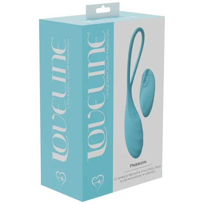 ShhhWndsr Vibrators LOVELINE Passion 10 Speed Remote Control Wearable Vibrating Egg Blue