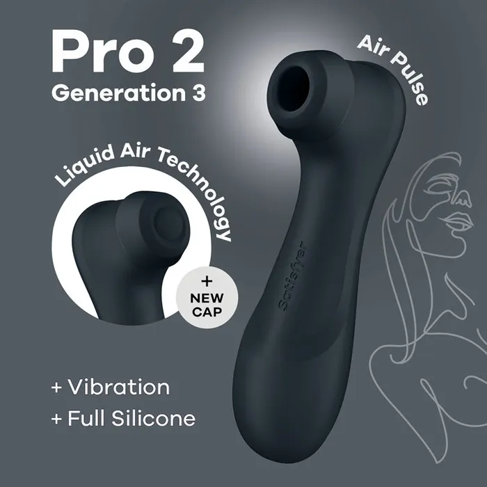ShhhWndsr Vibrators Satisfyer Pro 2 Gen 3 Dark Grey TouchFree USBRechargeable Clit Stimulator ShhhWndsr Vibrators Satisfyer Pro 2 Gen 3 Dark Grey TouchFree USBRechargeable Clit Stimulator