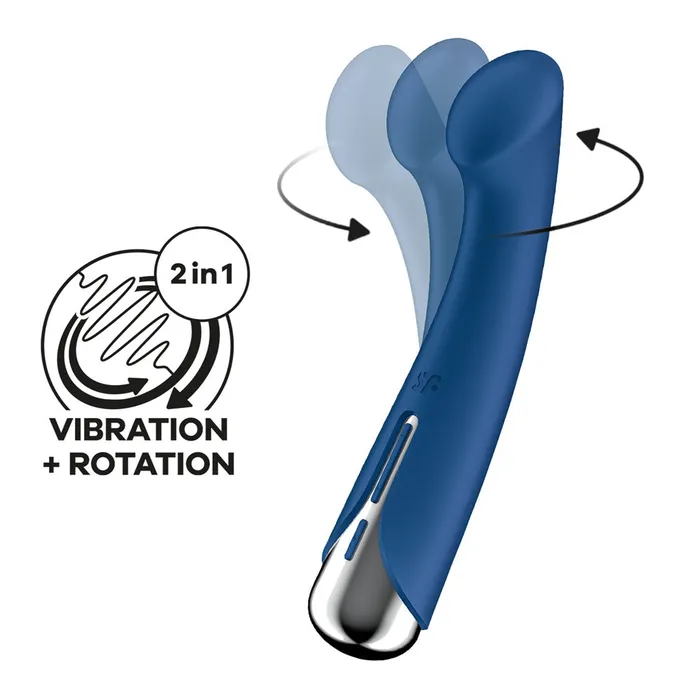 ShhhWndsr Vibrators Satisfyer Spinning GSpot 1 Rotating Shaft Vibrator Blue