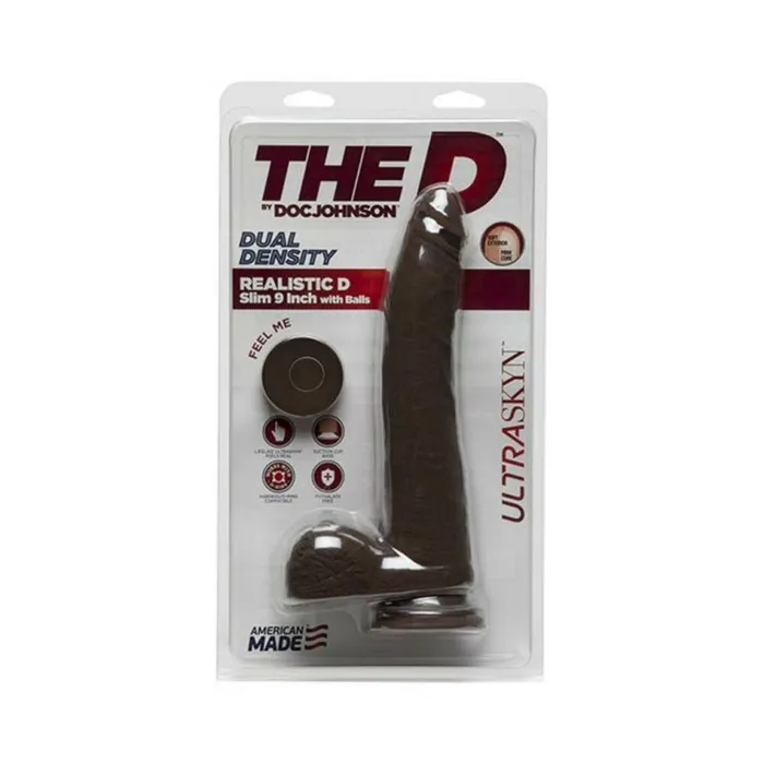 The Realistic D Slim Wballs 9 Chocolat Fairvillacom Dildos
