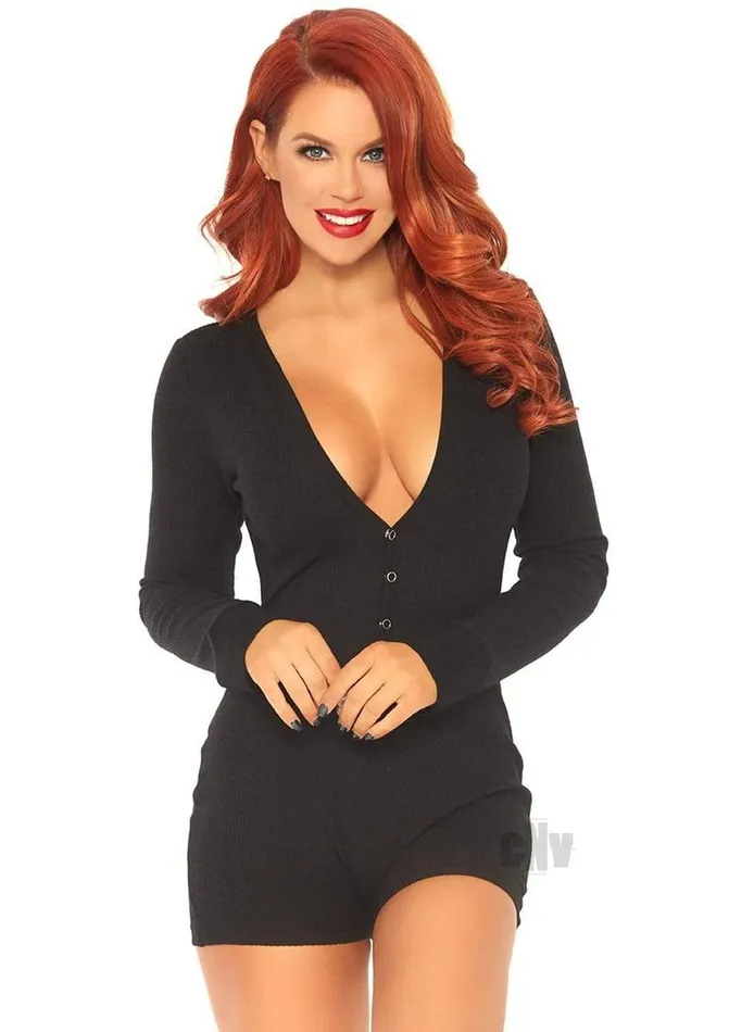 Vibrators Fairvillacom Rib Romper Long John Snap Flap Smmd Blk