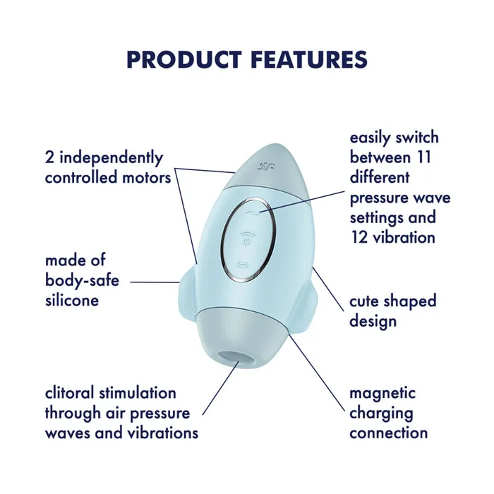 Vibrators ShhhWndsr Satisfyer Mission Control Clitoral Sucker Blue