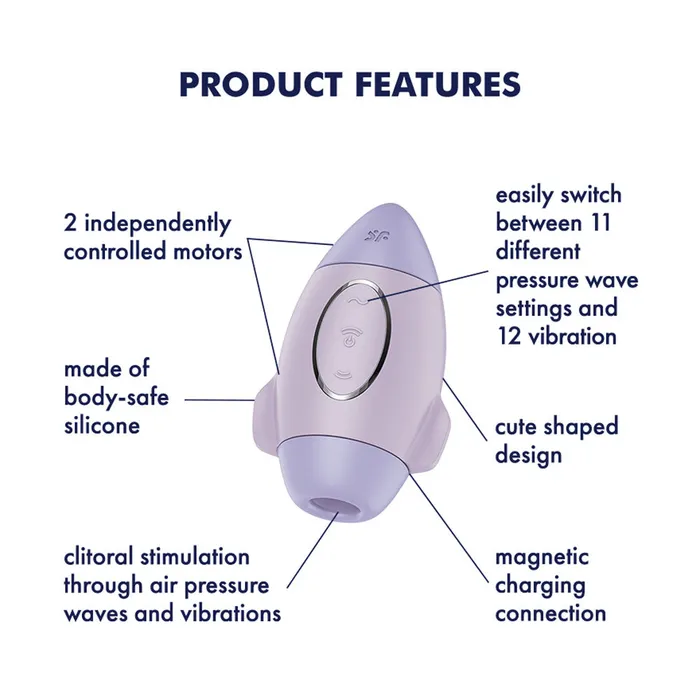 Vibrators ShhhWndsr Satisfyer Mission Control Clitoral Sucker Violet