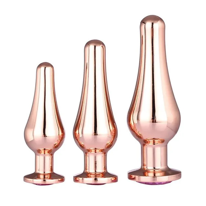 Anal Dream Toys Gleaming Butt Plug Set Rose Gold