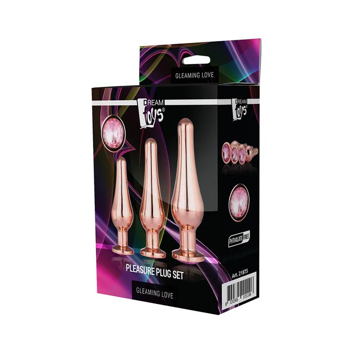 Anal Dream Toys Gleaming Butt Plug Set Rose Gold