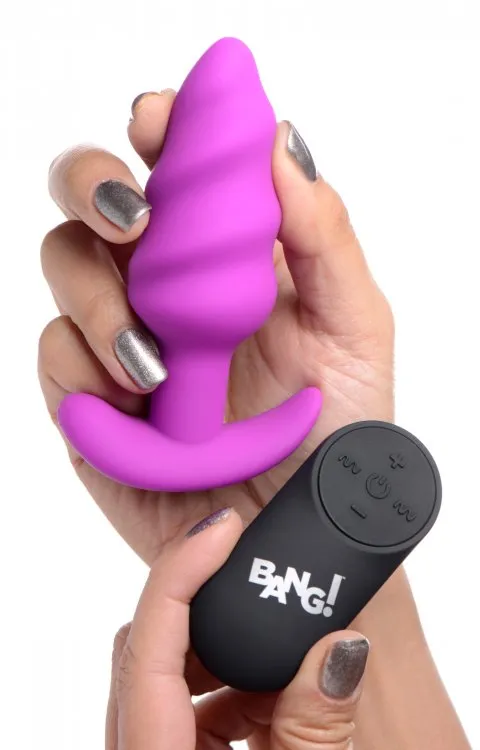 BANG 21X VIBRATING SILICONE SWIRL BUTT PLUG W REMOTE PURPLE Willams Tradeing Company Anal BANG 21X VIBRATING SILICONE SWIRL BUTT PLUG W REMOTE PURPLE Willams Tradeing Company Anal