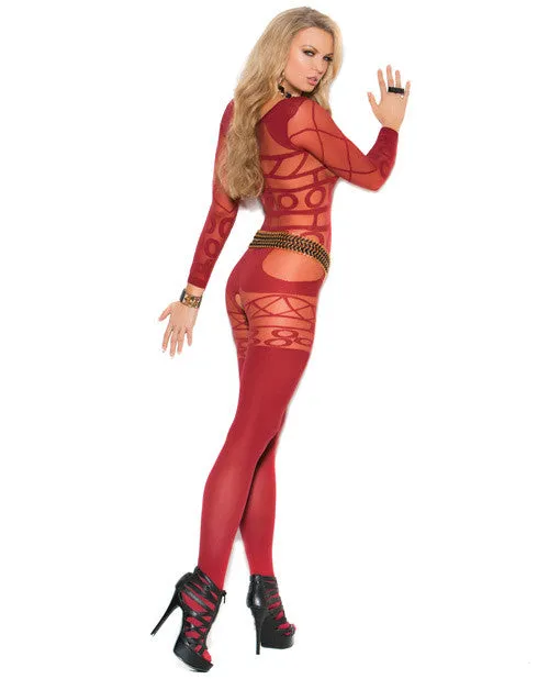 Bodystockings Playsuits Elegant Moments Vivace Burgundy Bodystocking
