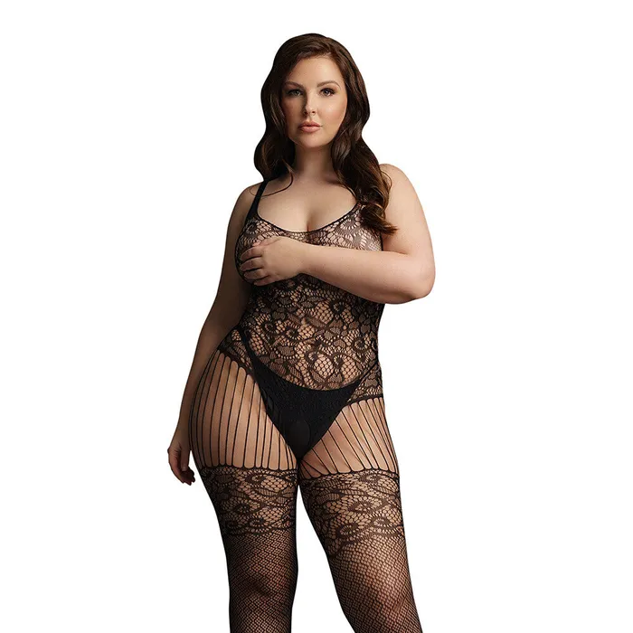 Bodystockings Playsuits Shots Toys Le Desir Black Lace and Fishnet Bodystocking UK 14 to 20 Bodystockings Playsuits Shots Toys Le Desir Black Lace and Fishnet Bodystocking UK 14 to 20