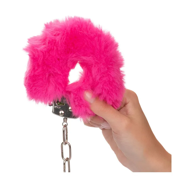 California Exotic Vibrators Ultra Fluffy Furry Cuffs Pink