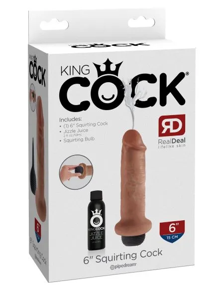 Dildos Willams Tradeing Company KING COCK 6 IN SQUIRTING COCK TAN