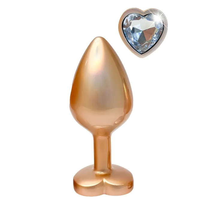 Dream Toys Anal Gleaming Love Pearl Gold Butt Plug Medium