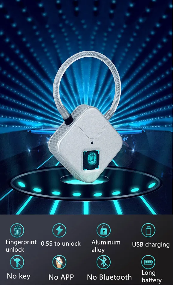 Electrical Biometric Fingerprint Master Lock for Restraints Chastity Kinkstasy Male Sex Toys