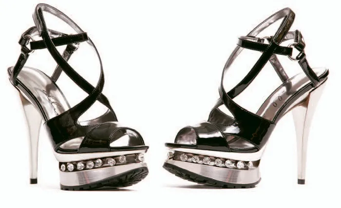 Ellies Shoes Female Sex Toys Daria 5 Platfrom heel with rhinestones and strap detail