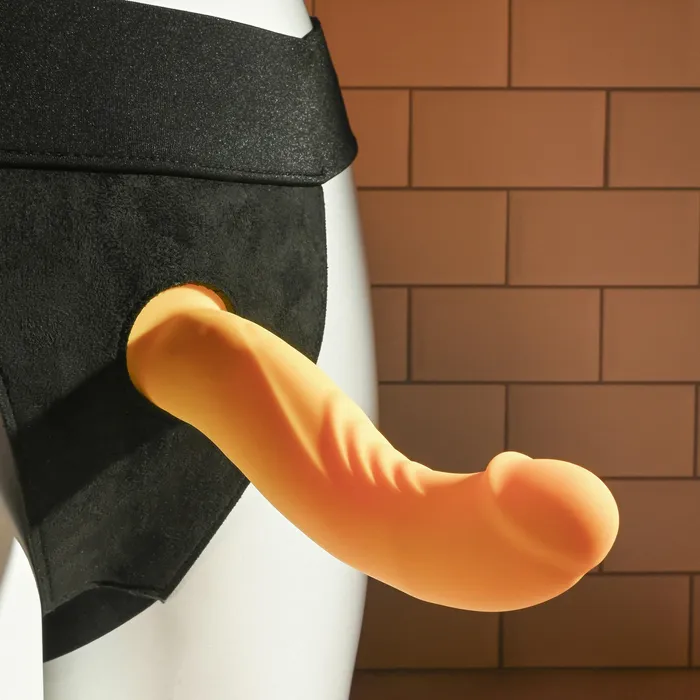 Evolved Female Sex Toys Gender X Yellow Sweet Embrace Dual Motor Strap On Vibe wHarness