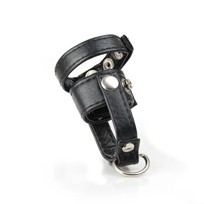 Kinkstasy Male Sex Toys Leather Cockring Scrotum Bound CBT Ball Stretcher