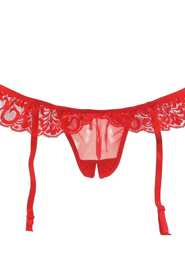 Lacy Bra Open Crotch Garter Panty Baci Female Sex Toys