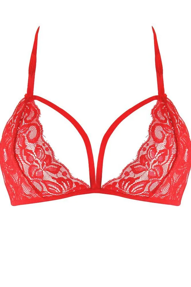 Lacy Bra Open Crotch Garter Panty Baci Female Sex Toys
